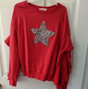 Girls' sweatshirt with glitzy star